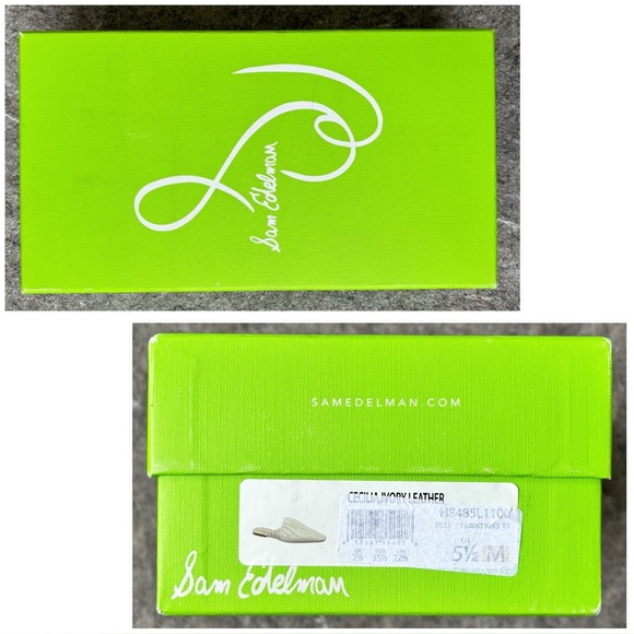 Sam Edelman Cecilia Ivory Leather square toe slip on mules flats - Picture 10 of 15